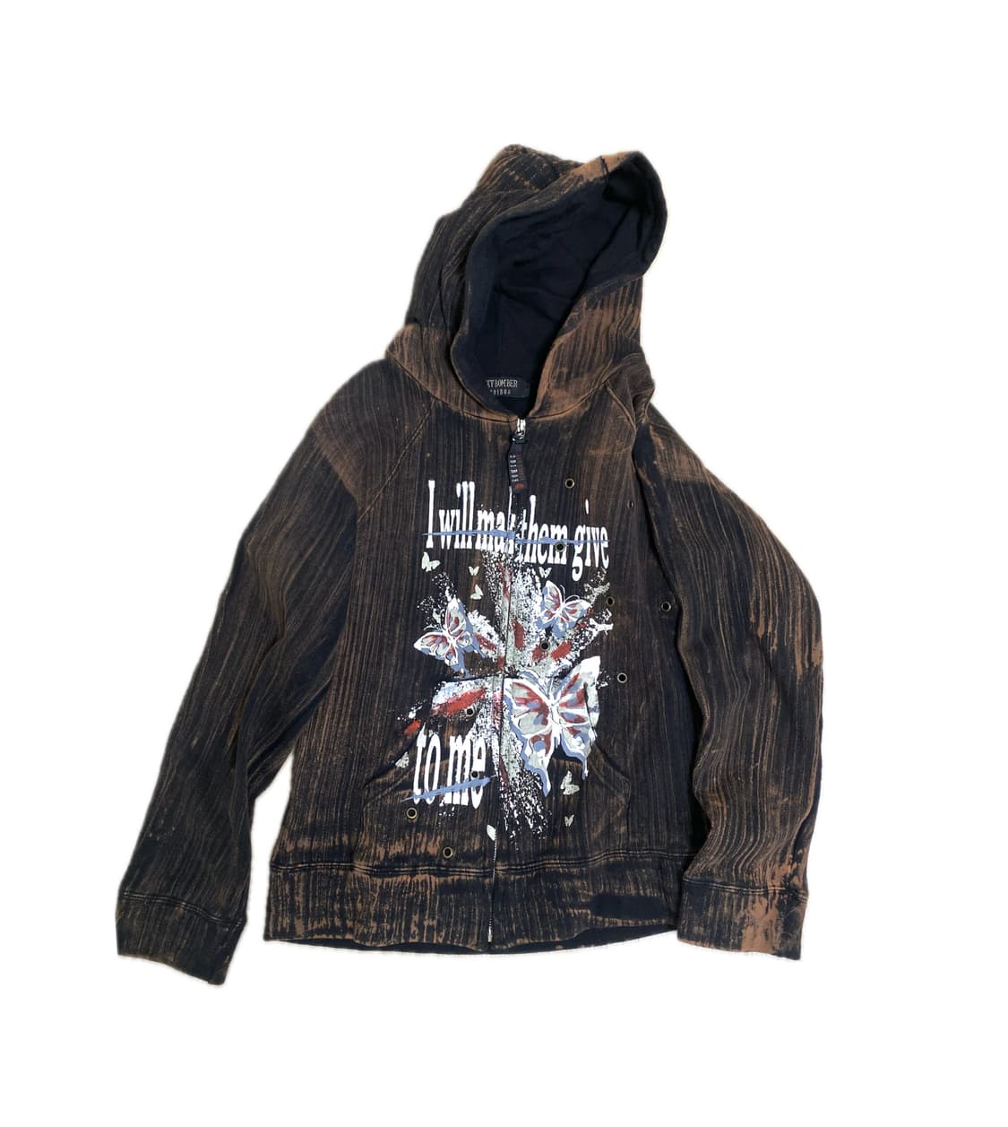 그런지 프린팅 아일렛 후드 집업 상품이미지1