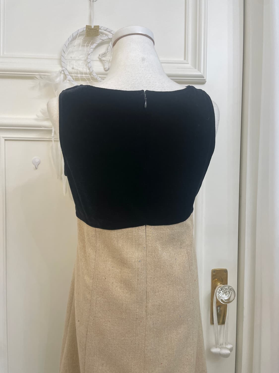 black velvet lace beige tweed bow point 상품이미지4