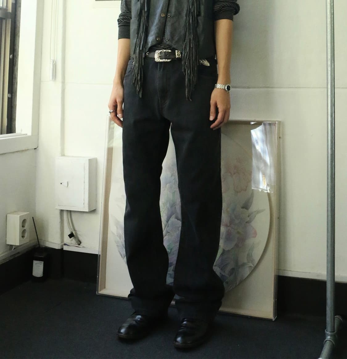 리바이스 517 블랙 부츠컷 팬츠 33" 상품이미지1