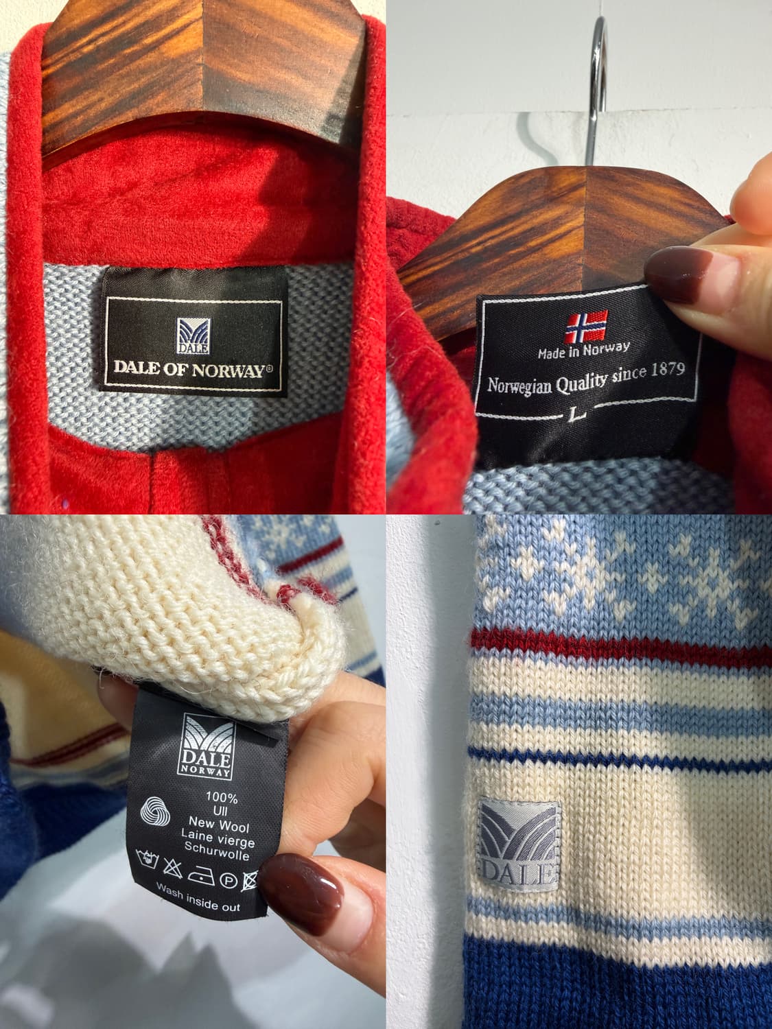 [L] Dale of norway 데일오브노르웨이 반집업 니트 울100% 상품이미지7