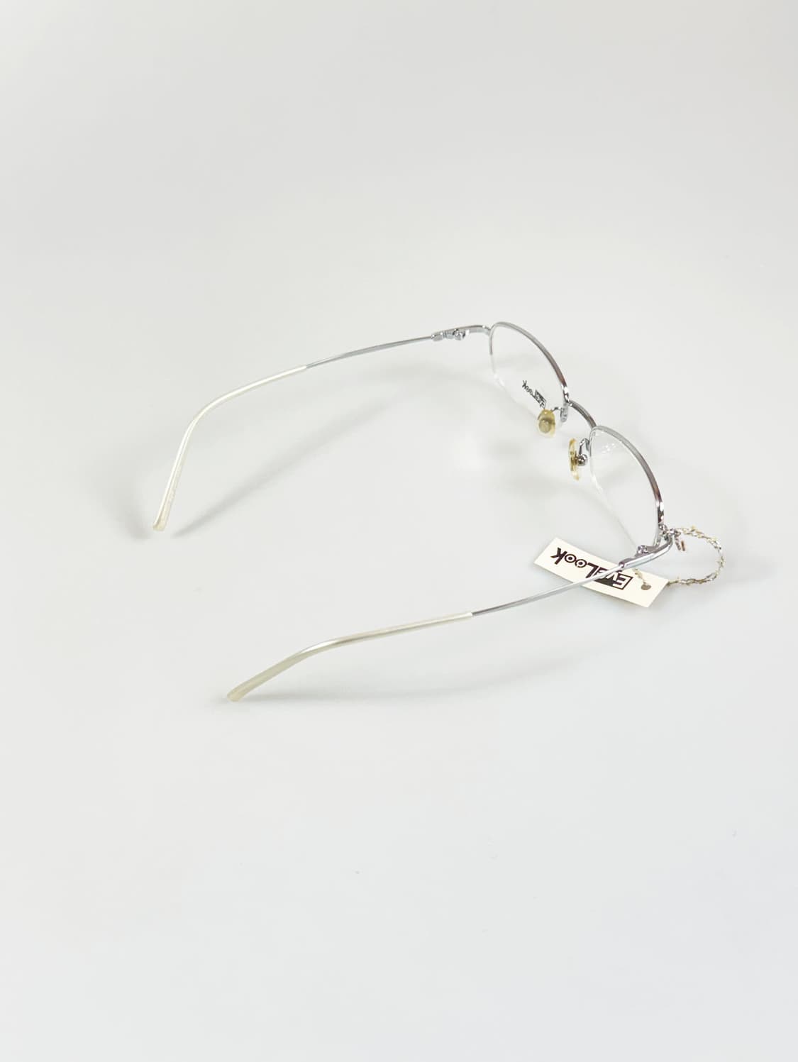 EYE LOOK 실버 메탈 반무테 스퀘어 빈티지 안경 상품이미지4