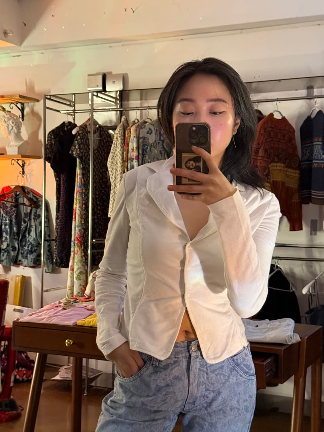 Max Mara (weekend) 화이트 저지 가디건형 자켓 S 상품이미지1