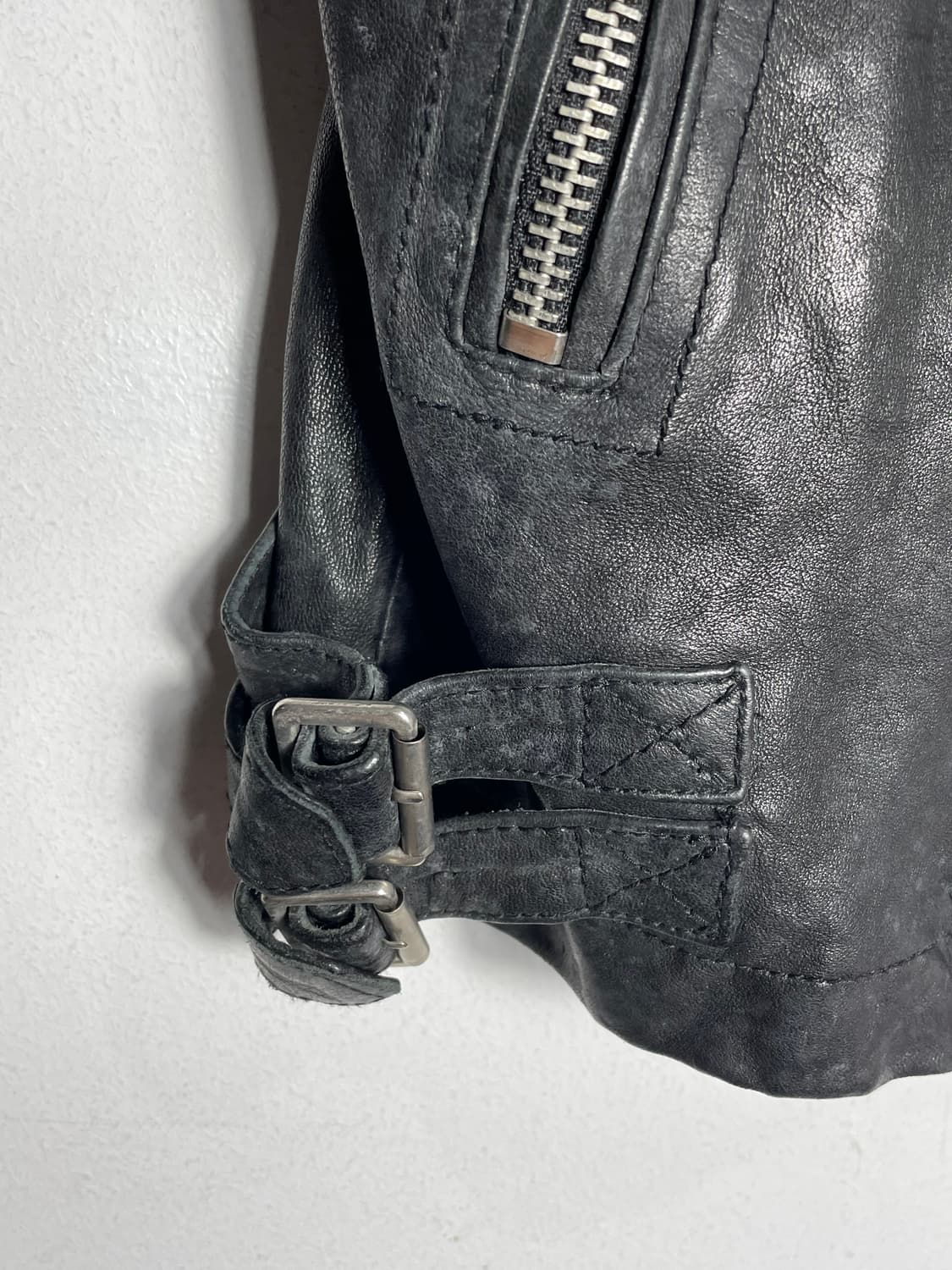 (BUCKAROO)버커루 블랙 가죽 라이더 자켓 상품이미지8