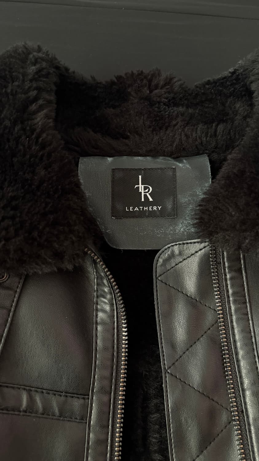 레더리 오블리크 레더 무스탕 상품이미지3