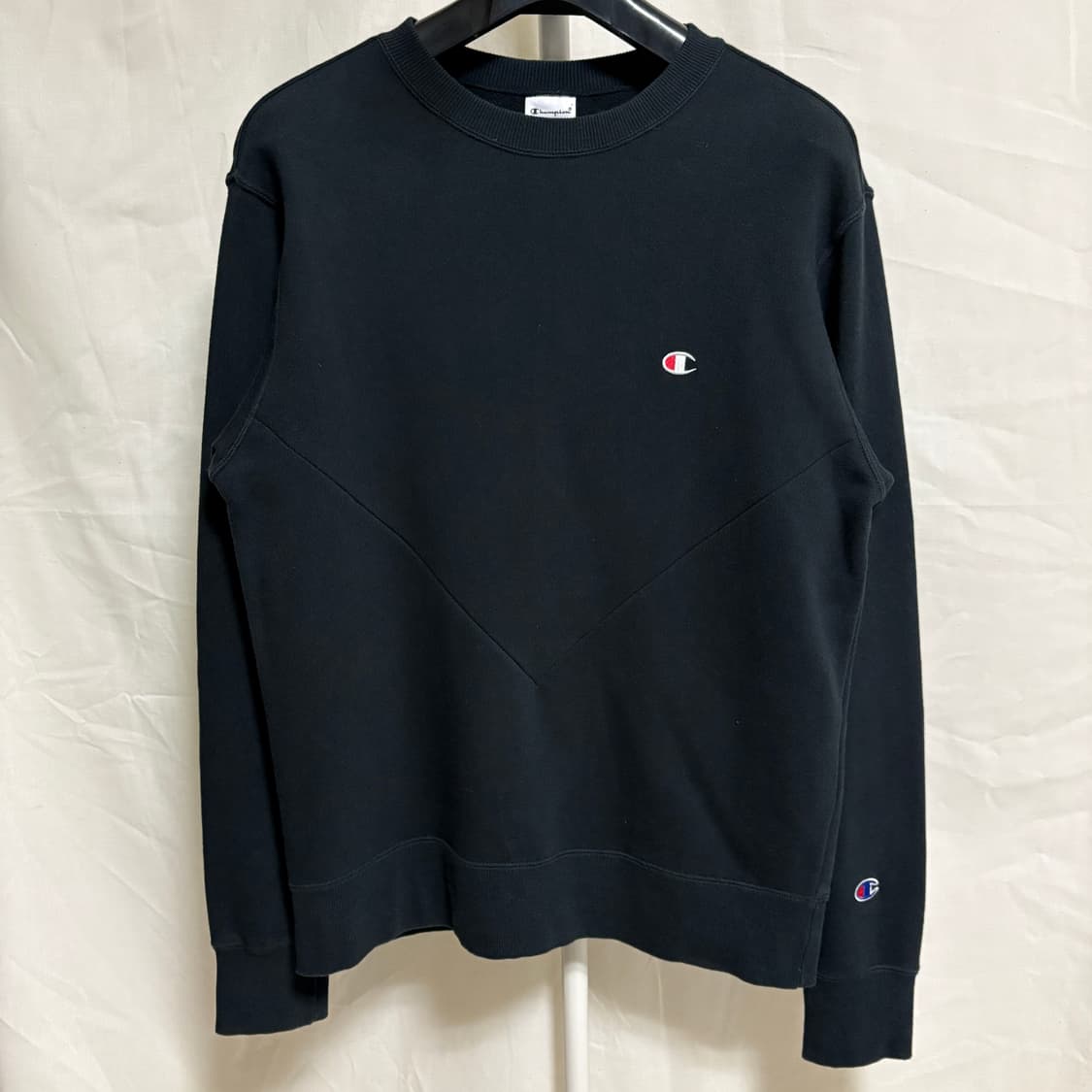 챔피온 절개 맨투맨 스웻셔츠 / 블랙, M 상품이미지1