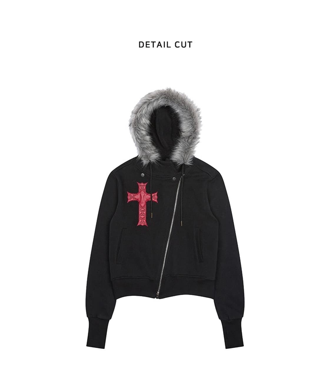 러브이즈트루 퍼 언발란스 후드집업 상품이미지3