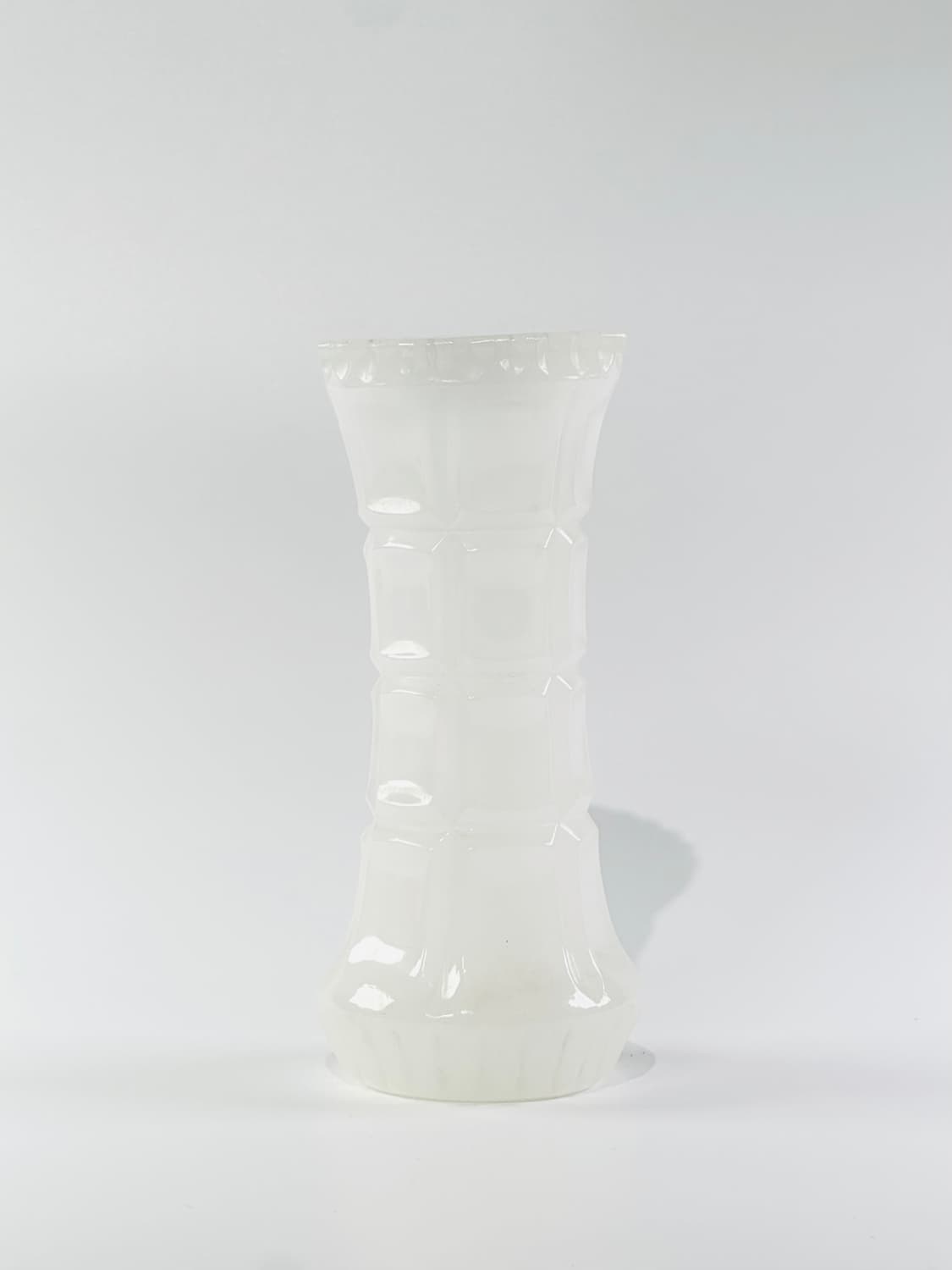 일본 빈티지 밀크글라스 와플 화병 상품이미지2