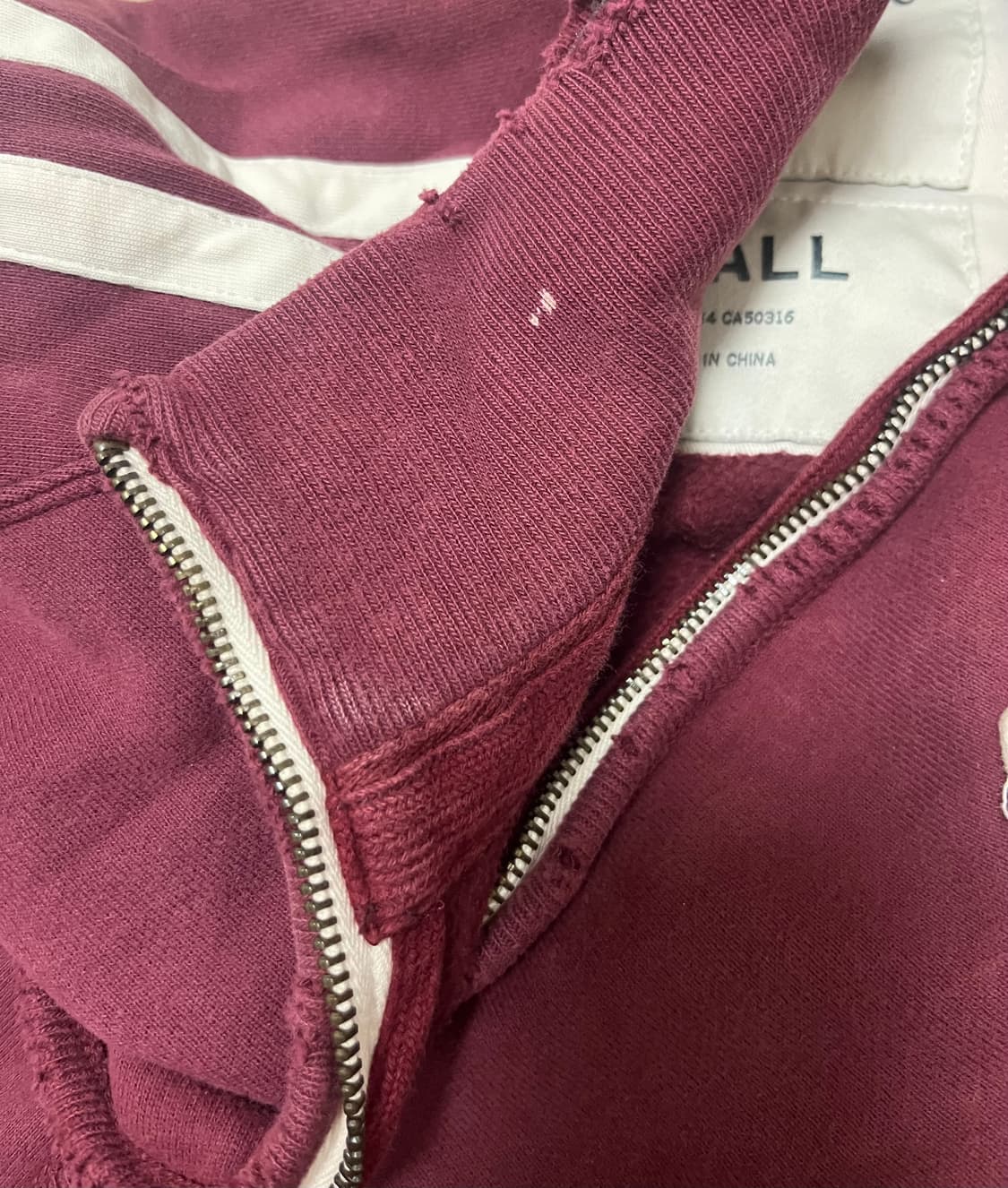 아베크롬비 버건디 집업 후디 져지 s 빈티지 희귀 양도 판매 상품이미지4