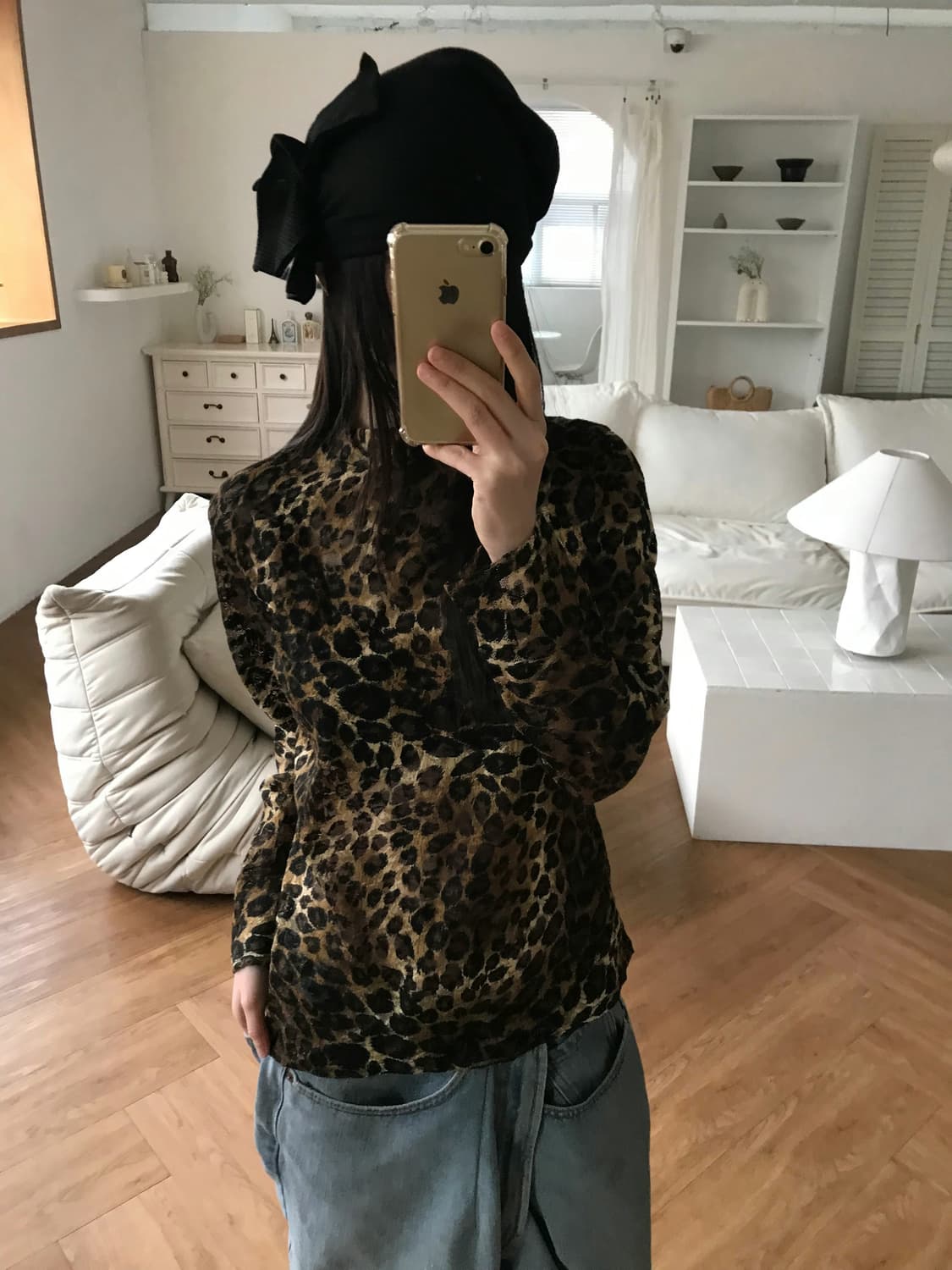 vintage leopard pattern top 상품이미지6