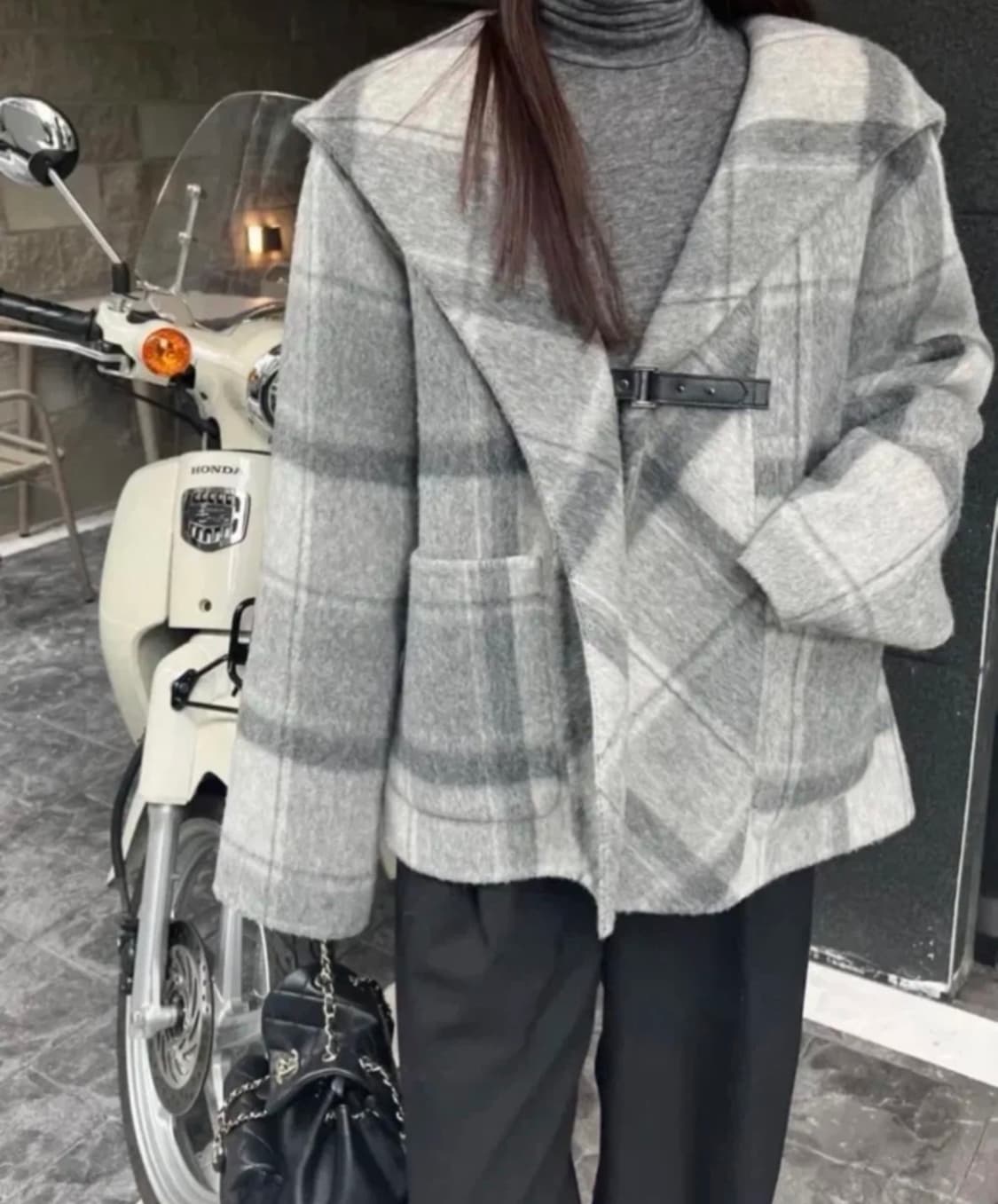 루흐 아디세떼흐 알파카코트(하엄지 후드하프코트) 상품이미지1