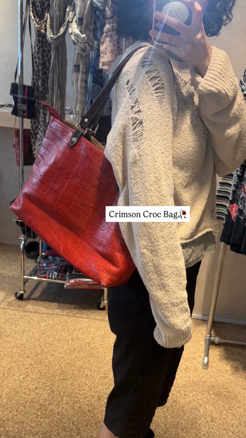 Crimson croc bag 상품이미지4