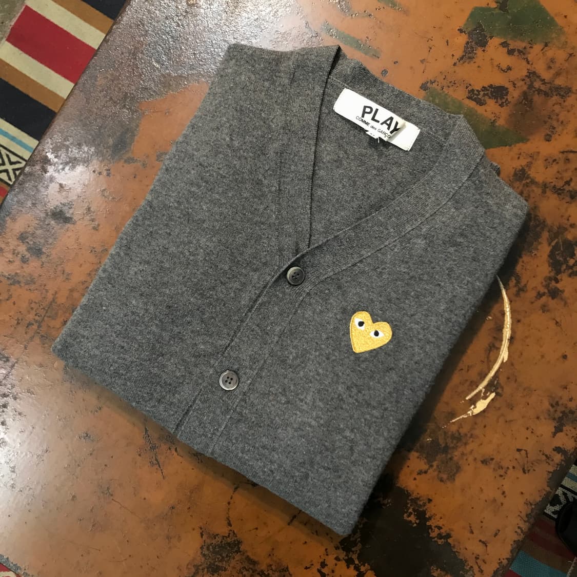 꼼데가르송 그레이 울 가디건 남성 102 여성 프리사이즈 상품이미지1