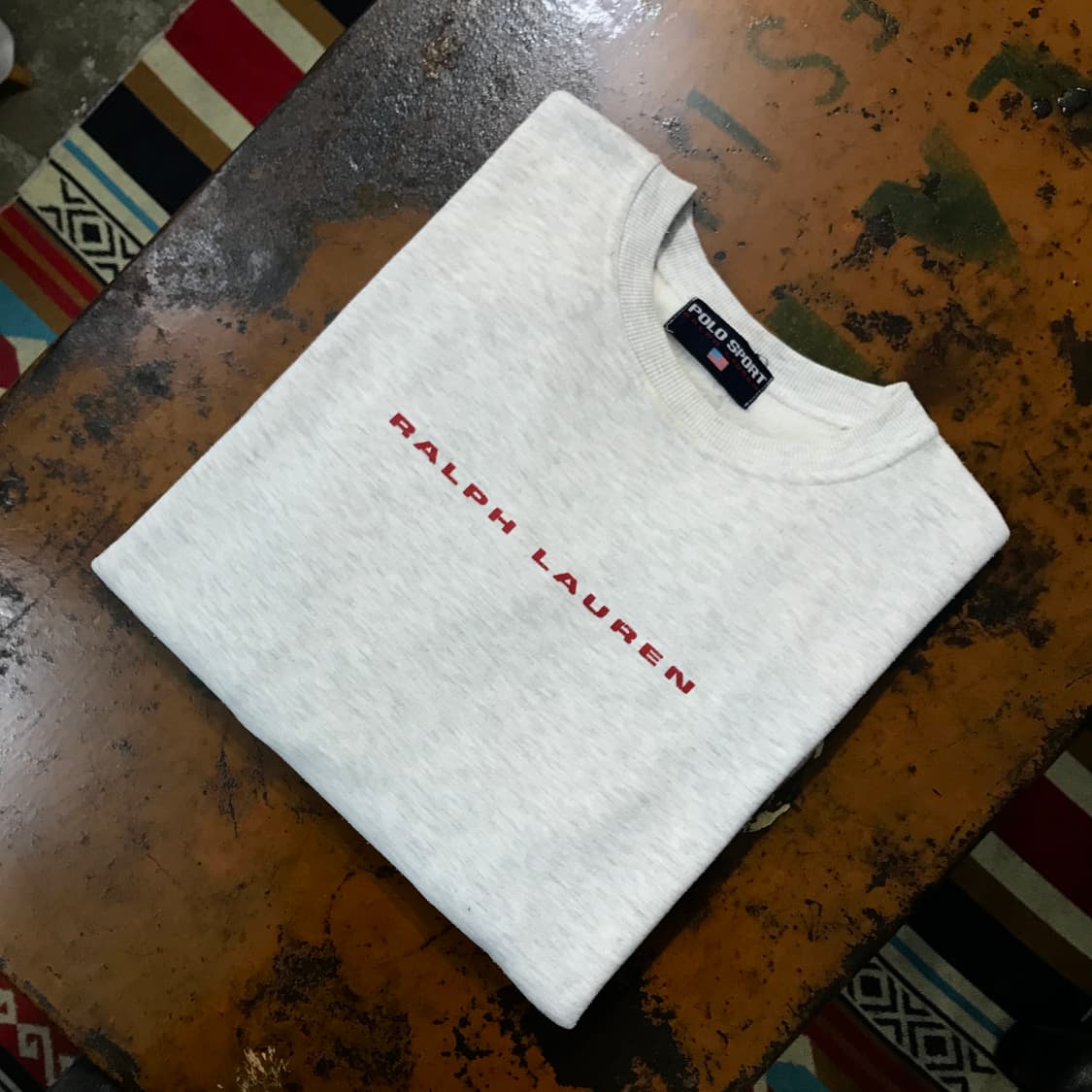 90s 폴로 스포츠 오트밀 그레이 스웨트셔츠 맨투맨 남성 110  상품이미지1