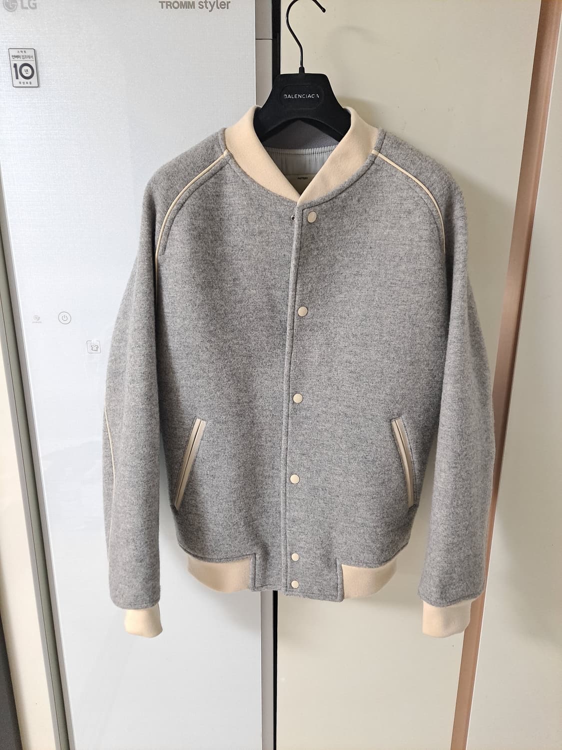 POTTERY 포터리 - 멜튼울 레더스티치 바시티 점퍼 105 - 110 상품이미지1