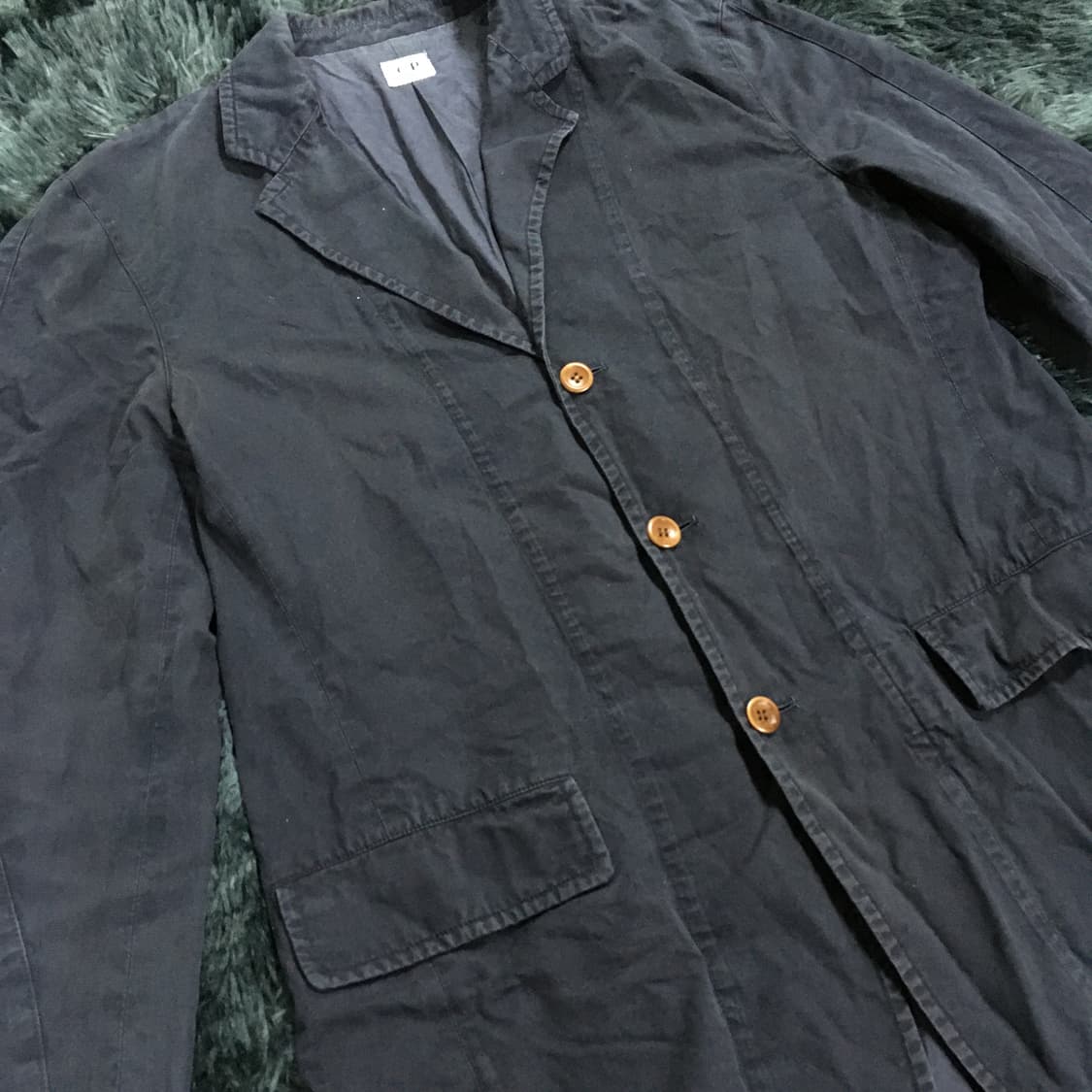 투티/ A9 c.p. company 90s 린넨 블레이저 네이비 빈티지 상품이미지3