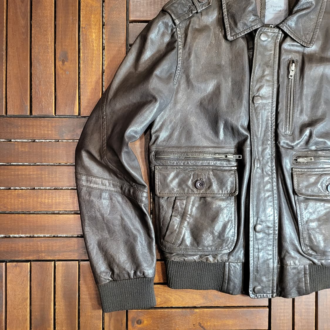 써스데이 아일랜드 레더 자켓 (105) 상품이미지3