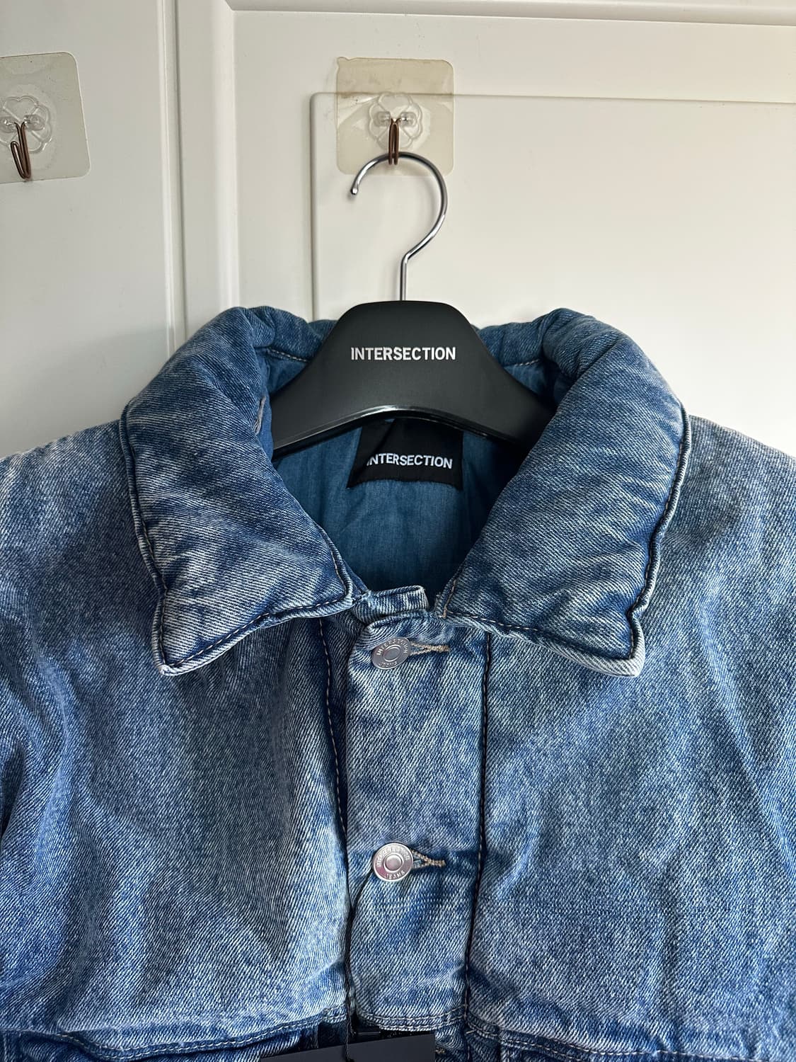 인터섹션 오버사이즈 패디드 데님 자켓 블루 상품이미지3