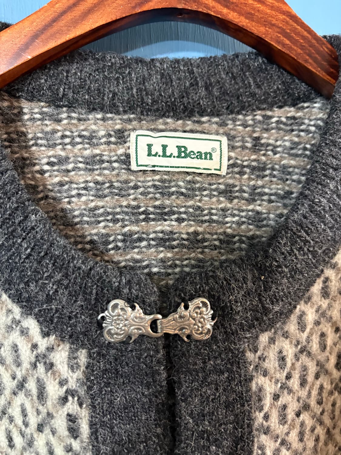 80’s LL Bean Norway birds eye Wool Knit 상품이미지3