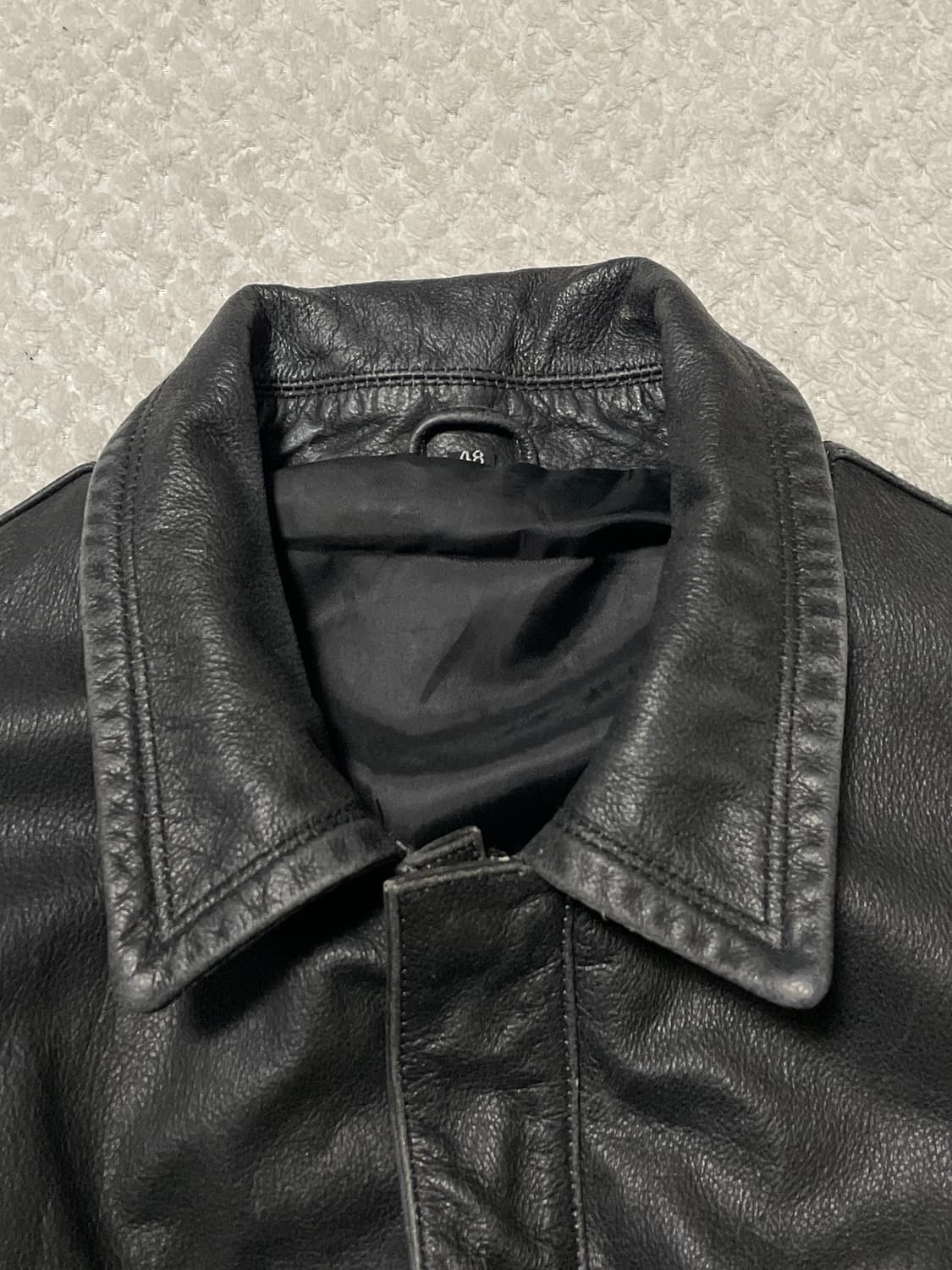 [48] 광희시장 웨스턴 무드 카우하이드 소가죽 레더 트러커 자켓 상품이미지5