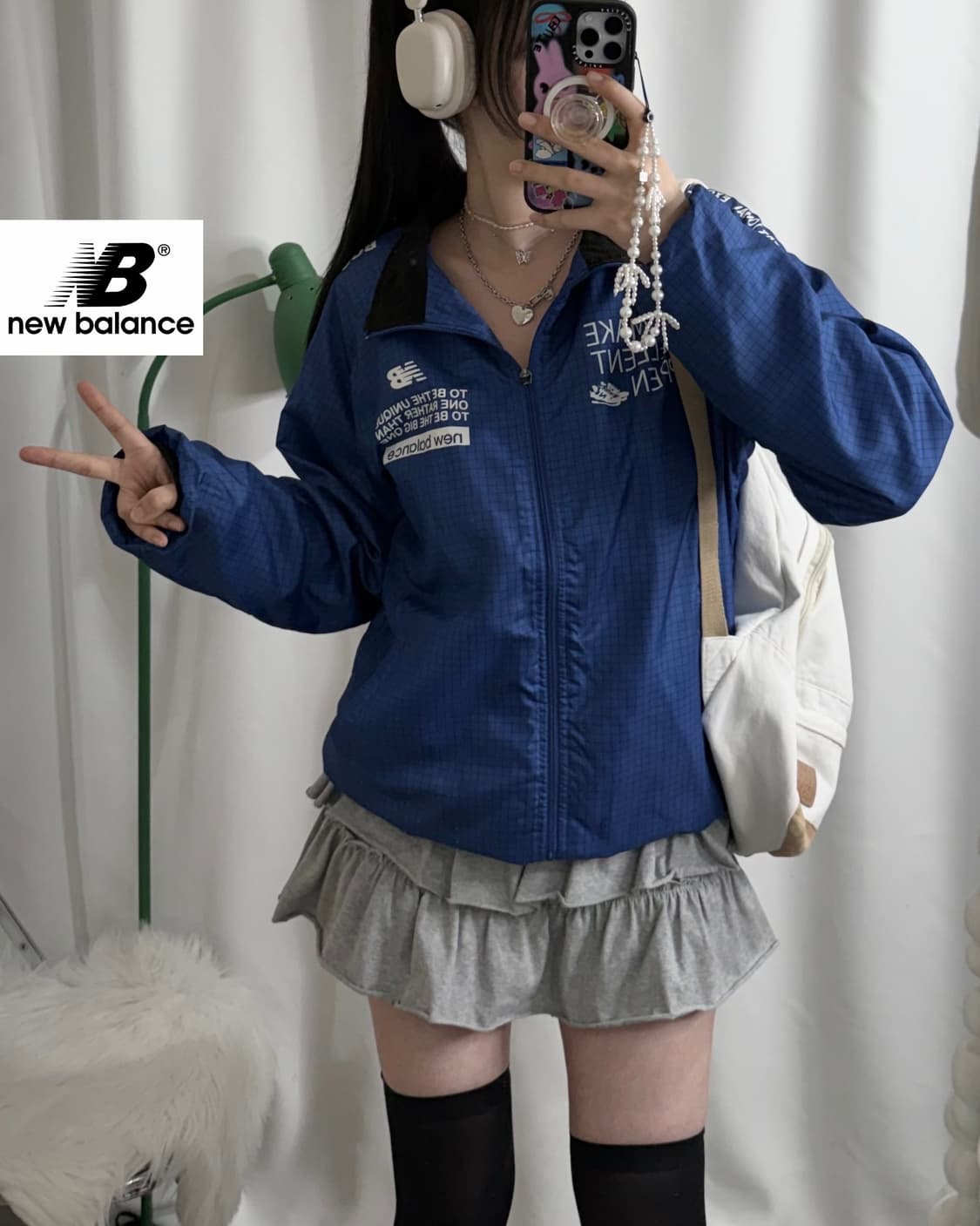 뉴발란스 코발트 블루 웜업 바람막이 자켓 상품이미지1