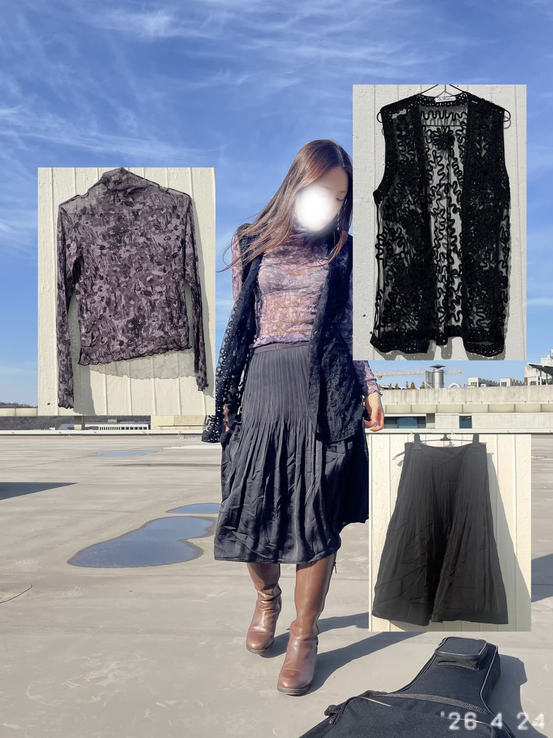 Lace Overlay Vest 레이스 베스트 상품이미지6