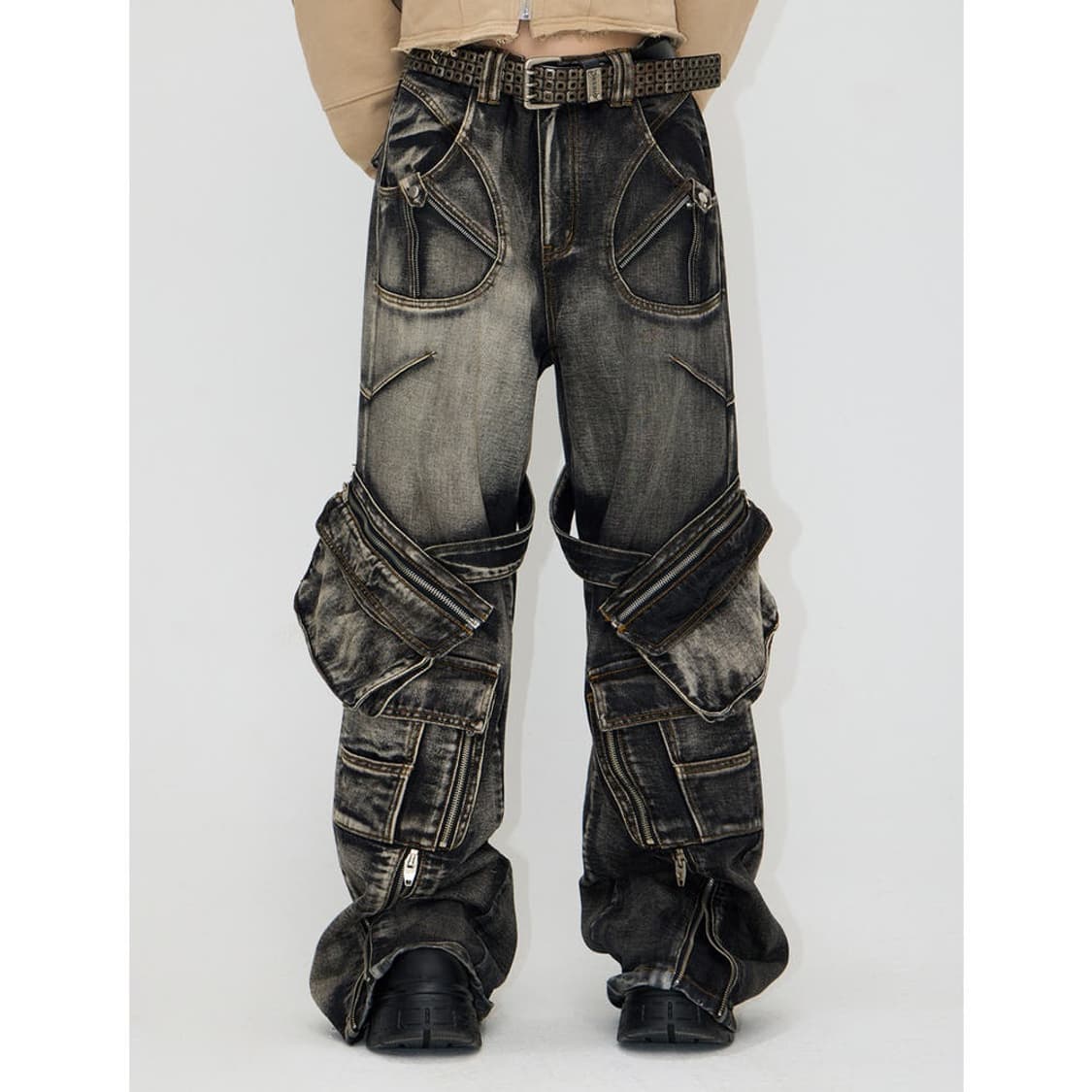 people style 스파이크 카고 팬츠 상품이미지1