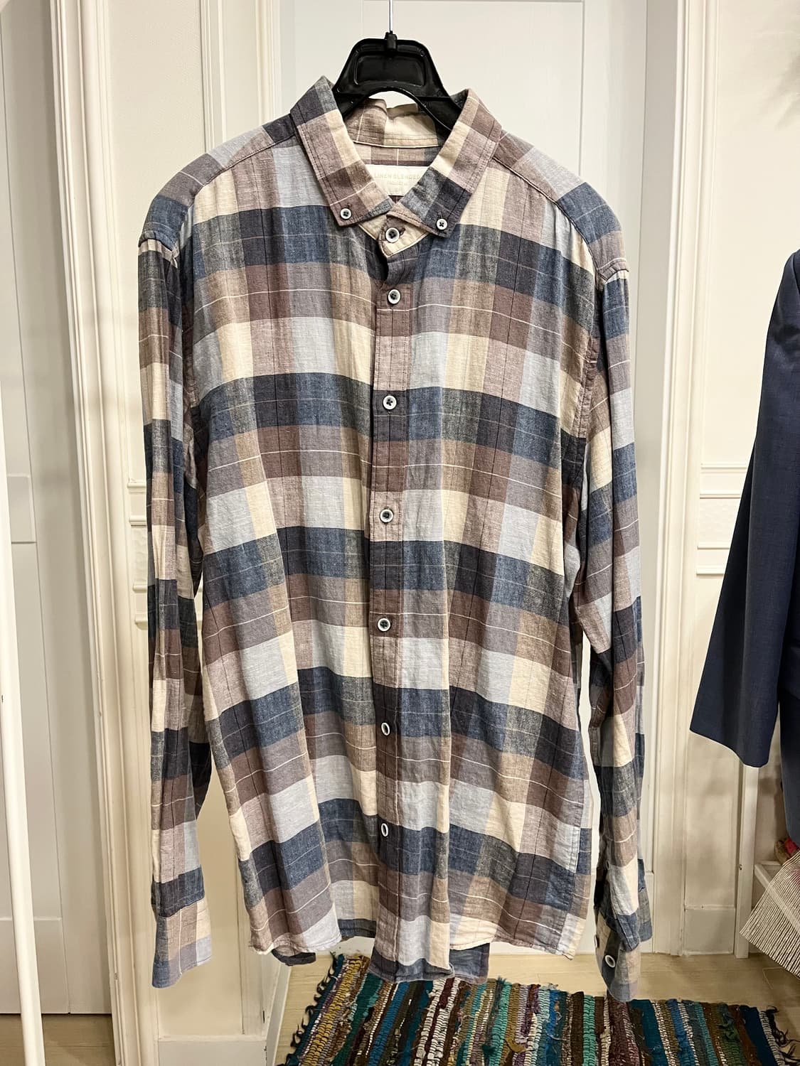 프로젝트엠 린넨 체크 남방 상품이미지1