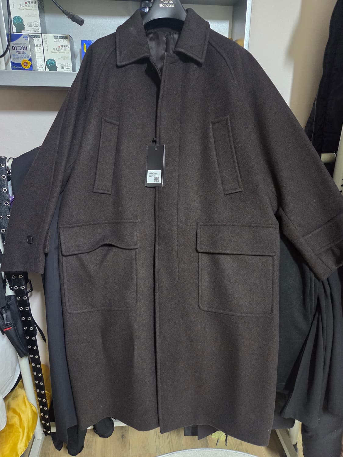 무신사스탠다드 발마칸코트 다크브라운 상품이미지4