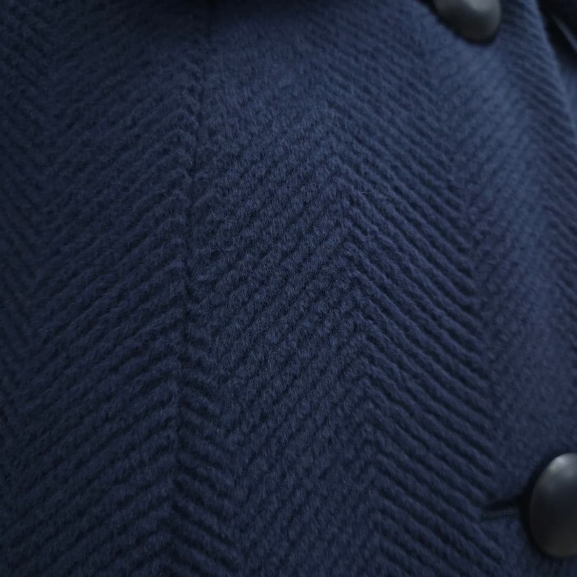 울100 헤링본 네이비 클래식 코트 상품이미지9