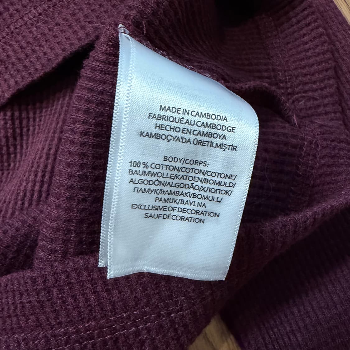 폴로 랄프로렌 블루 포니 버건디 와플 티셔츠 상품이미지3