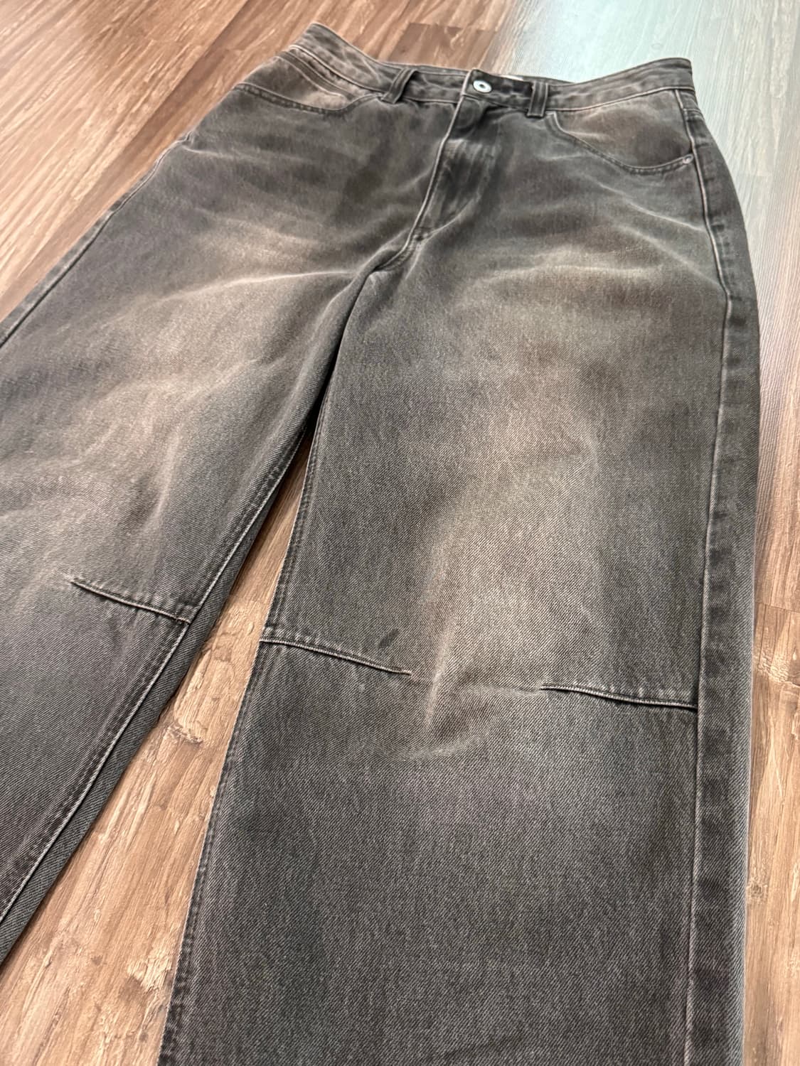 Insilence dart wide denim pant MUD GREY 상품이미지3