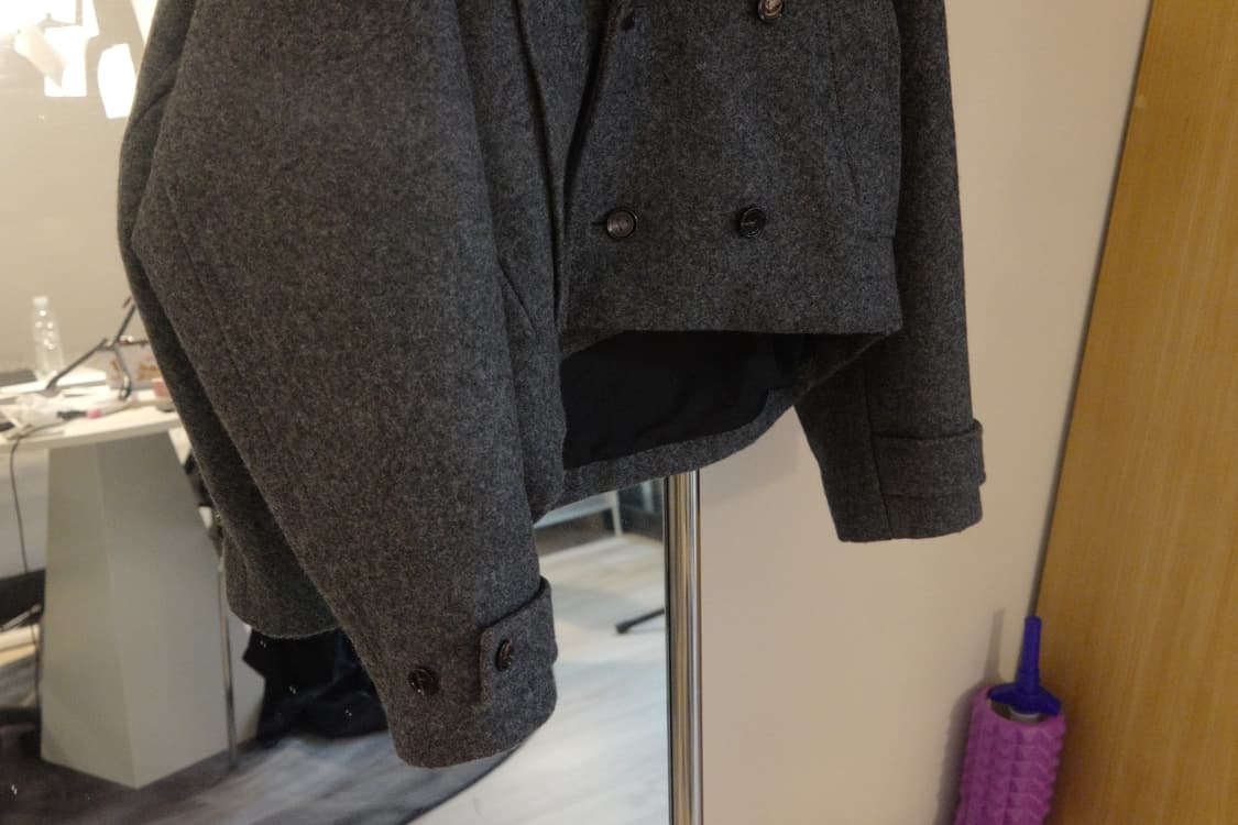 보테가베네타 그레이 헤비 울 자켓 크롭 코트 상품이미지3