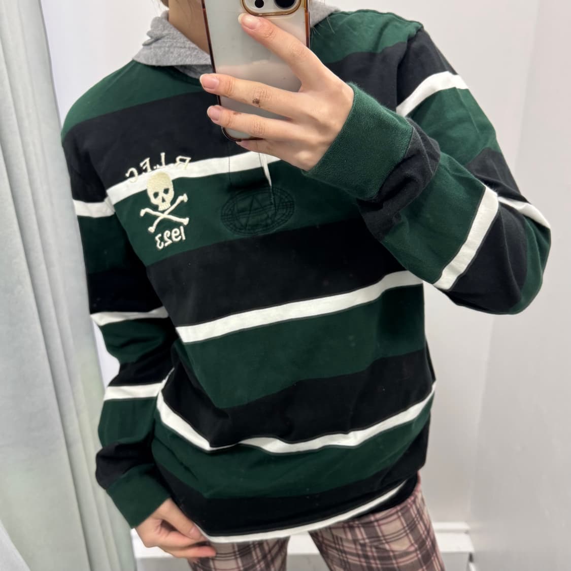 폴로 그린 해골 럭비후드티셔츠  상품이미지3