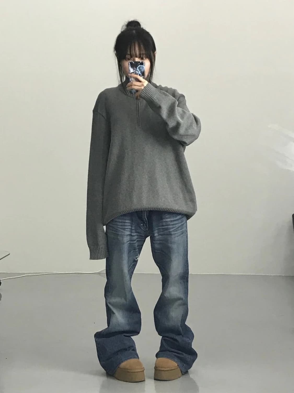 폴로 랄프로렌 그레이 반집업 니트 상품이미지2