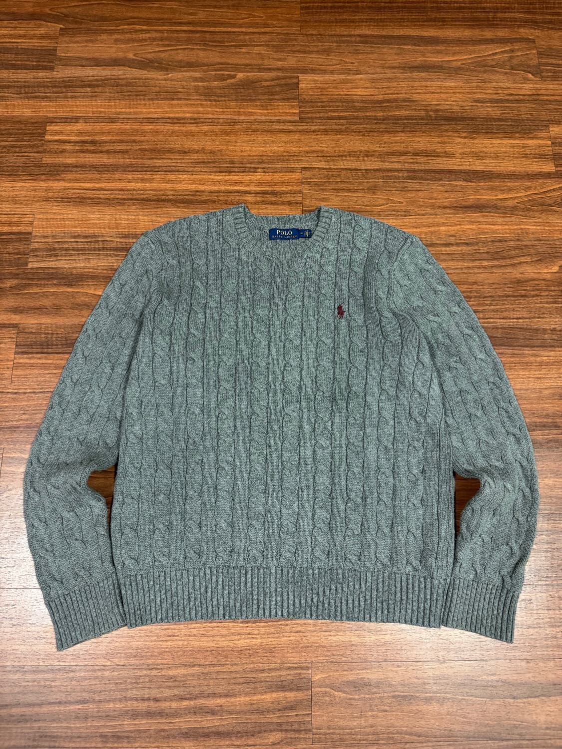 폴로 남성 꽈배기 니트 그레이 M 상품이미지1