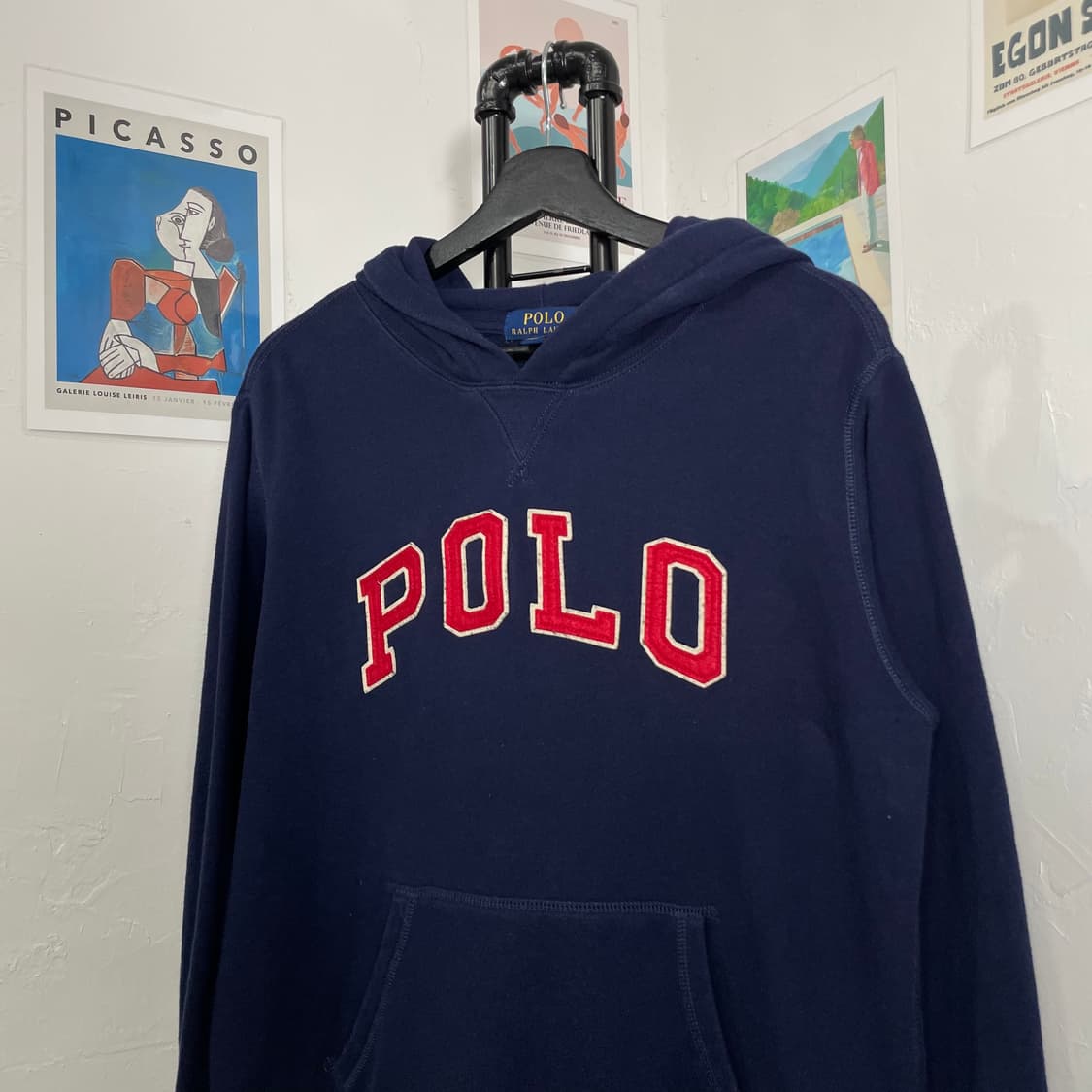 폴로 패치 레터링 후드티 상품이미지4