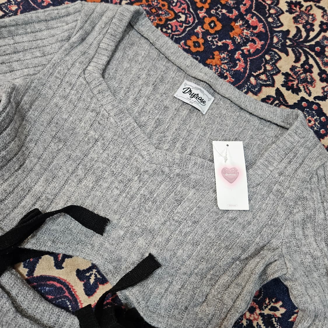 (새상품)드라이로즈 리본 링크 니트 Free 상품이미지6