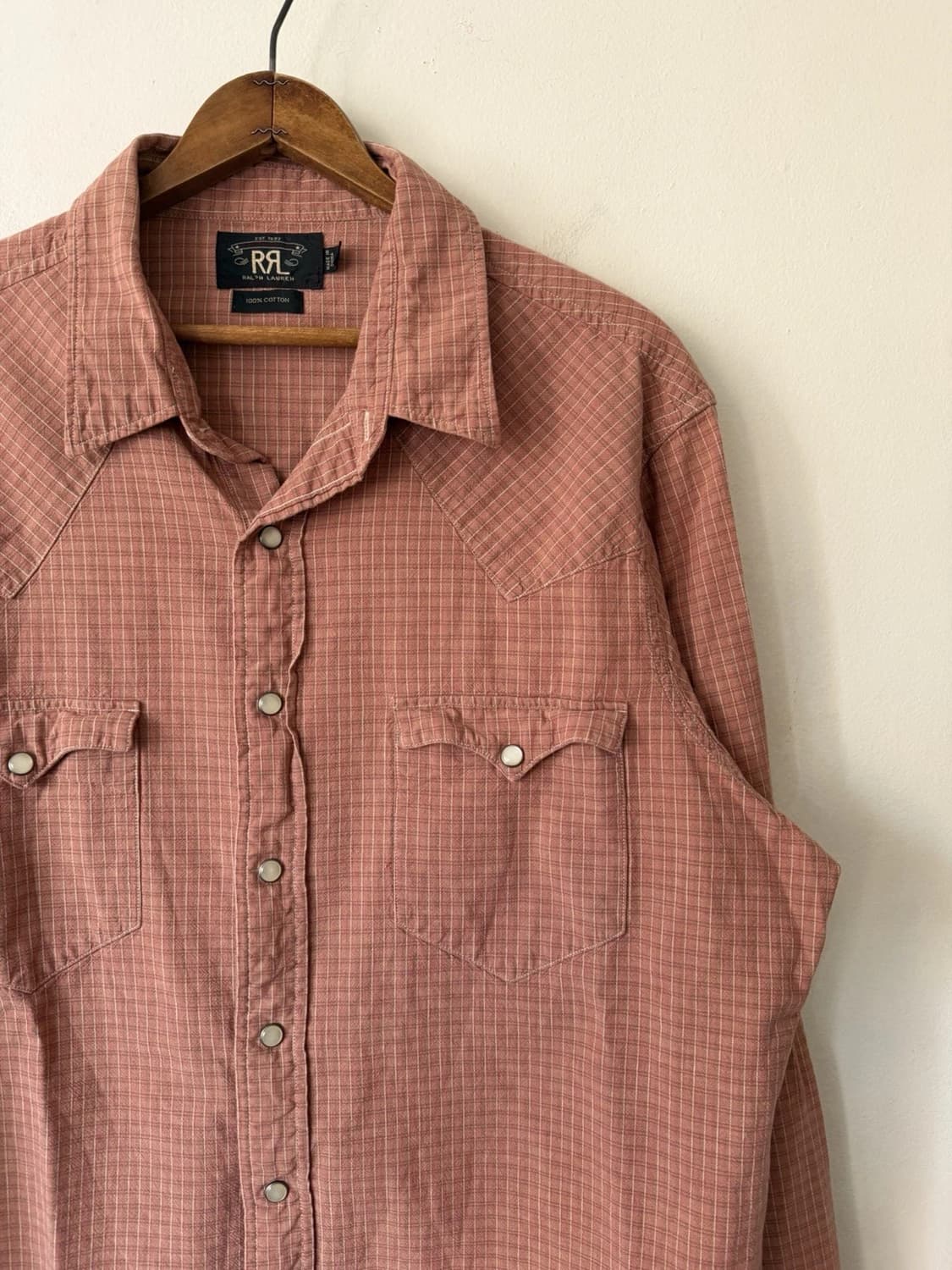 RRL 더블알엘 웨스턴 체크 셔츠 테라코타 상품이미지4