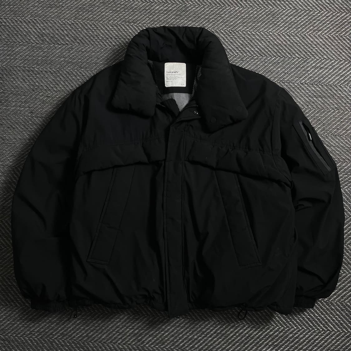 코드그라피 미니멀 푸퍼 숏 패딩 블랙y 4093 상품이미지2