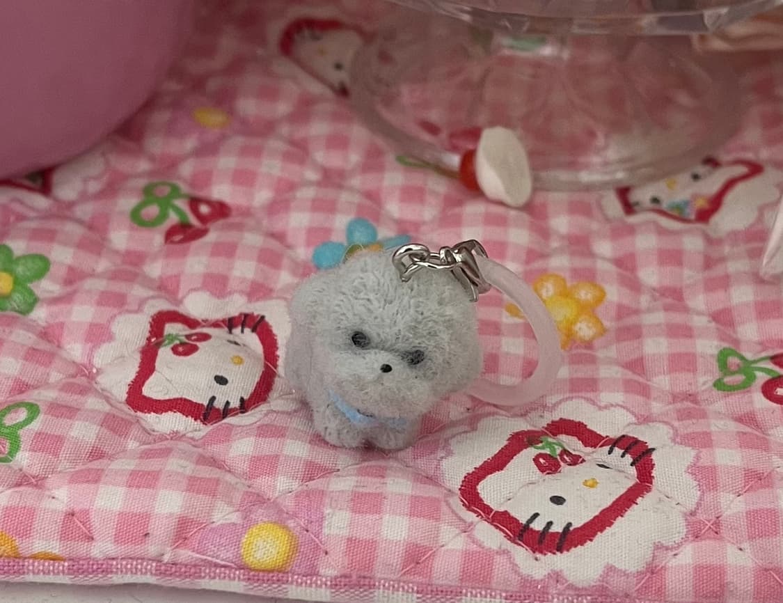 미니 비숑 마스코트 메지루시 키링 스트랩 일본 가챠 인형 실바니안 강아지 상품이미지1