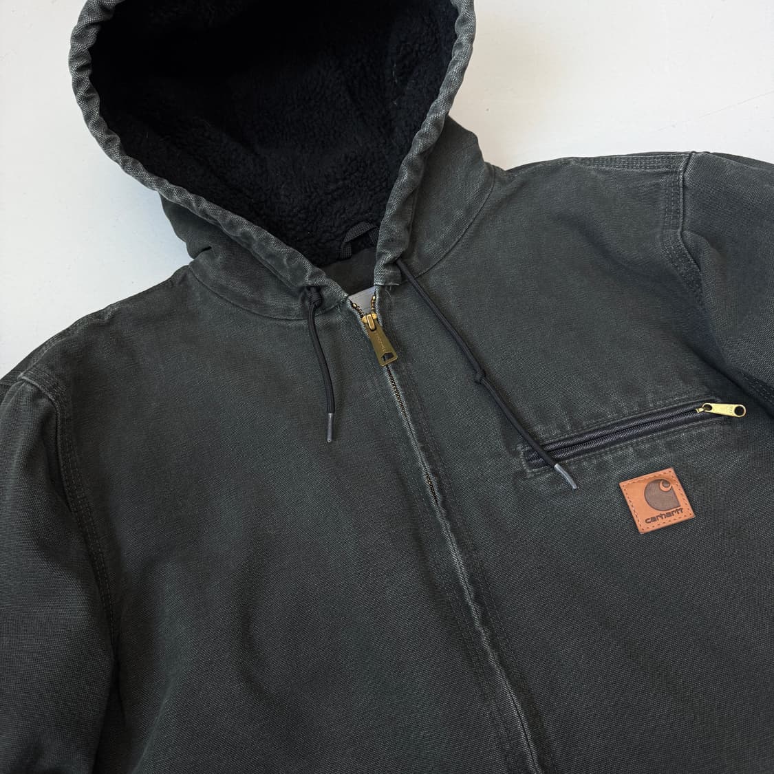 칼하트 OG 모스그린 J141 mos 덕액티브 후드 워크자켓 상품이미지4