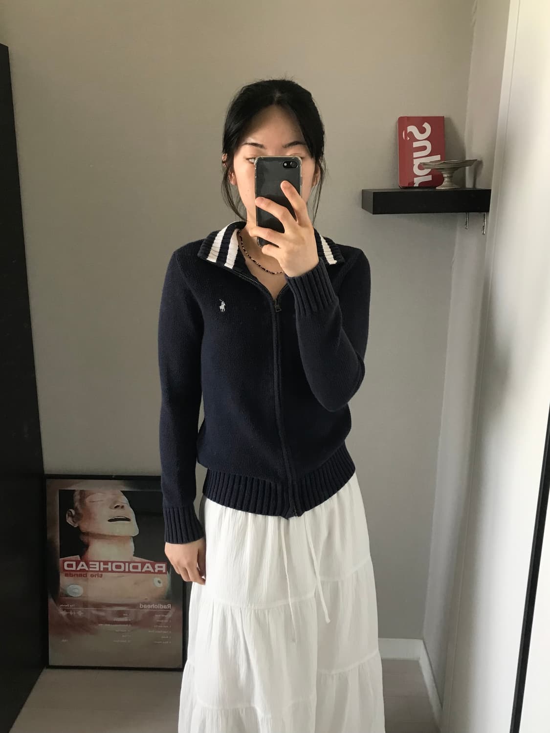 폴로 랄프로렌 포니 로고 네이비 니트 풀집업  상품이미지2