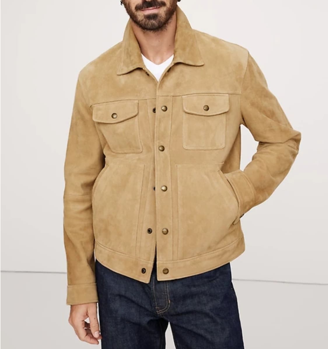 (택포) 바나나리퍼블릭 24ss 스웨이드 트러커 자켓 110 상품이미지2