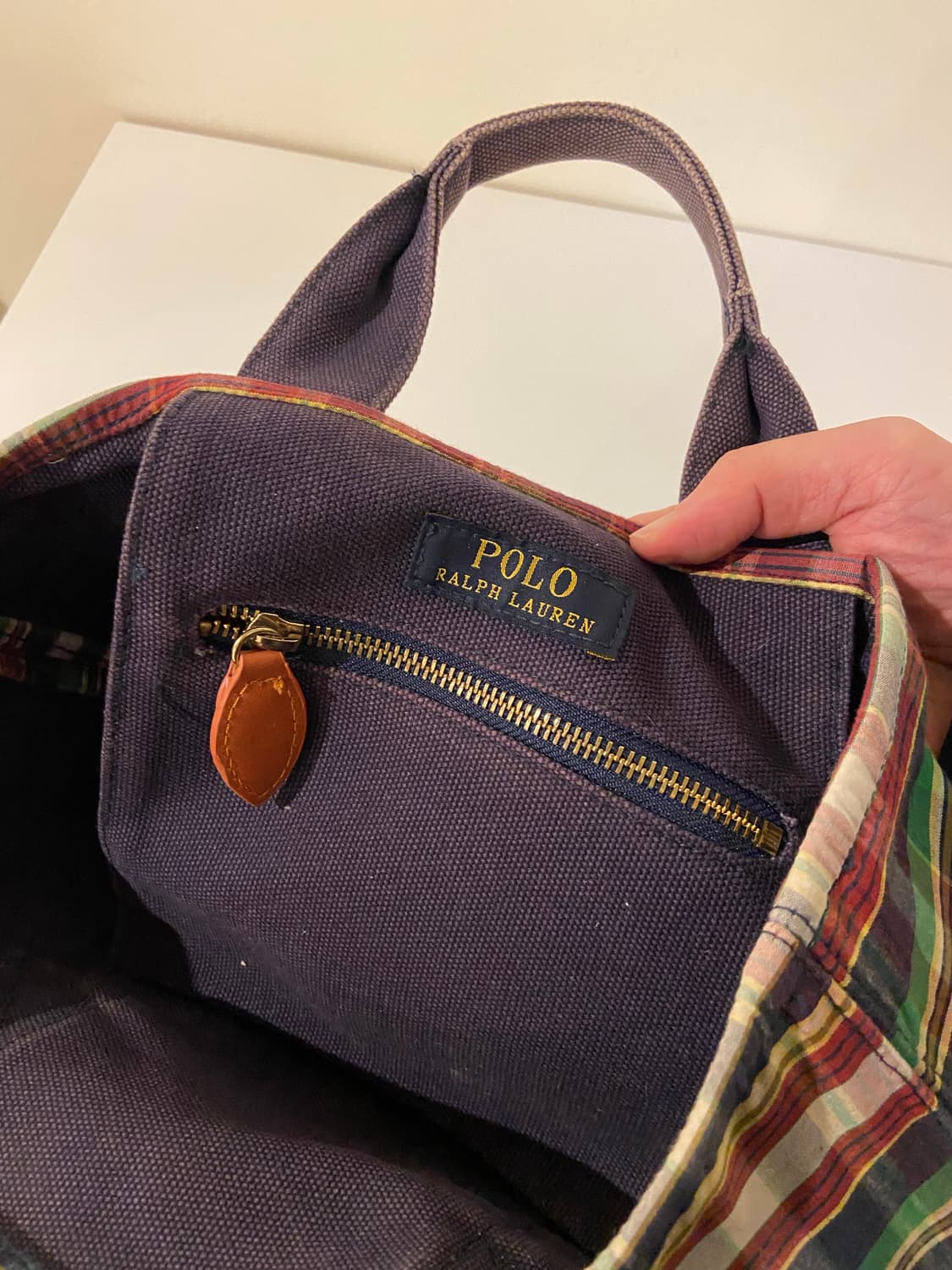 폴로 랄프로렌 체크 토트백 상품이미지7