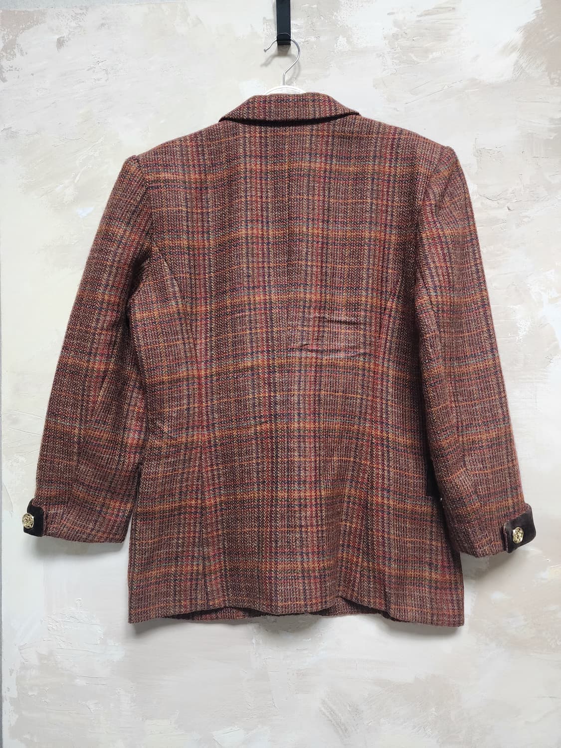 울 100% 체크 패턴 자켓 상품이미지5