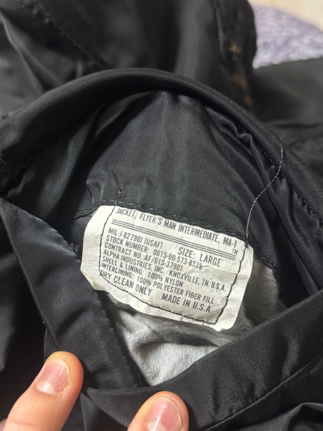 [L] 90s 알파인더스트리 MA-1 Made in USA 상품이미지2