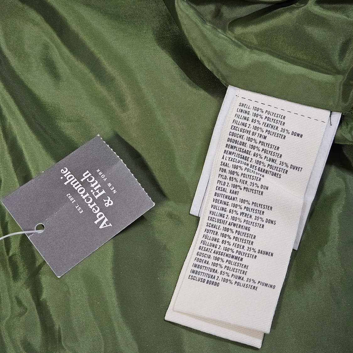 새상품 M 아베크롬비 덕다운 패딩 블루 상품이미지5