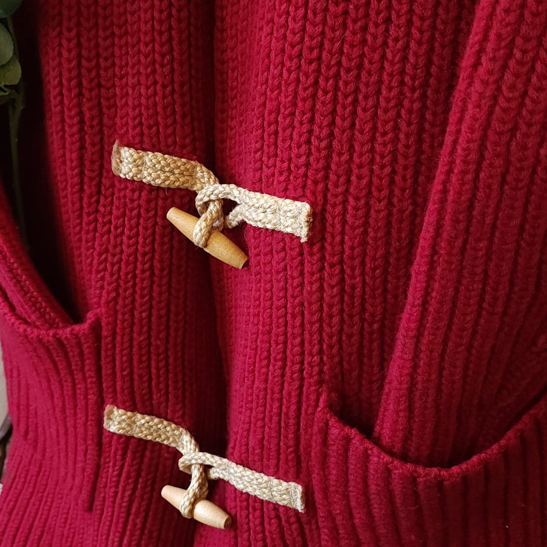 90s 폴로 랄프로렌 블러드 메리 핸드니트 울 더플 코트 M 상품이미지5