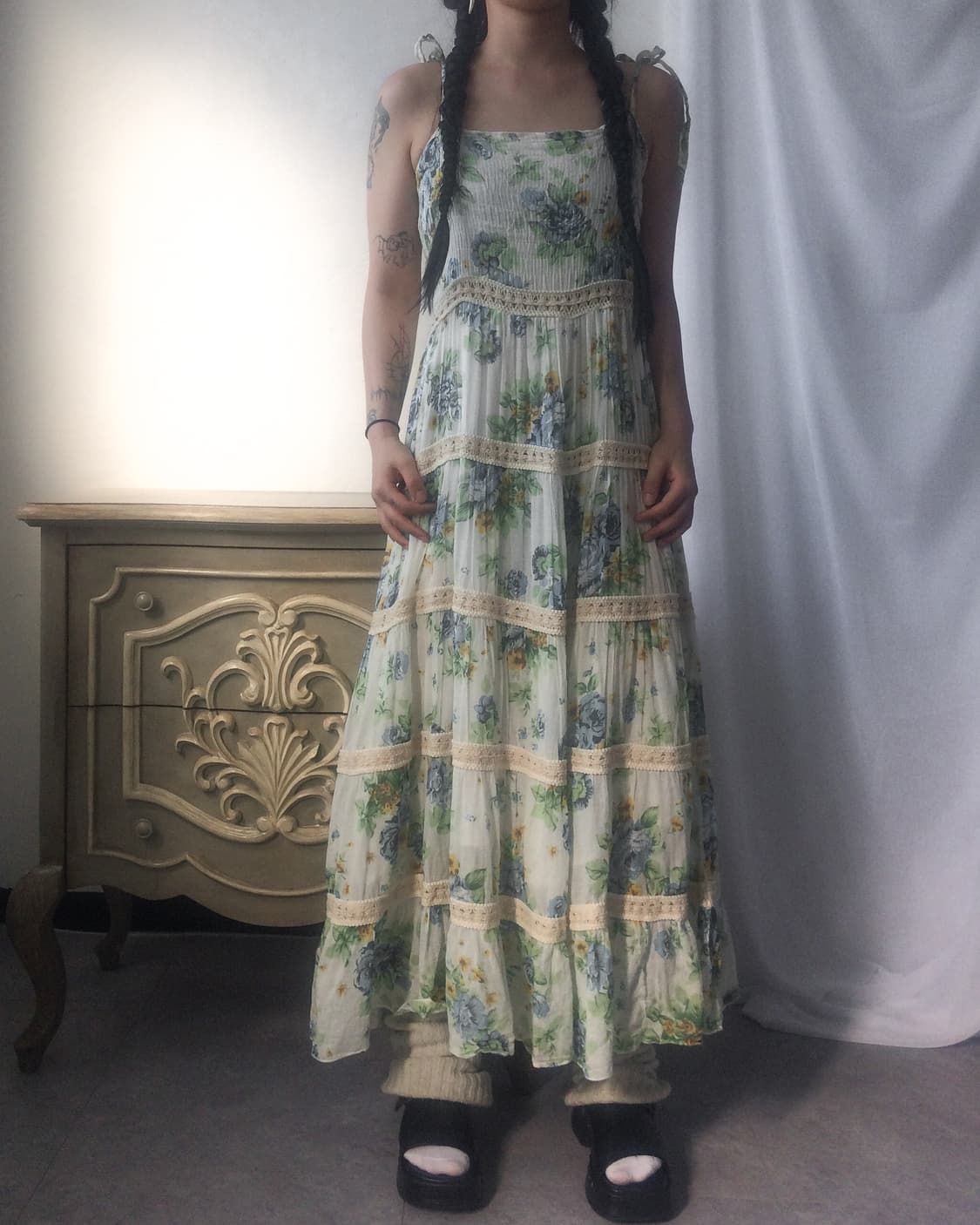 Flower pattern sleeveless onepiece 상품이미지7