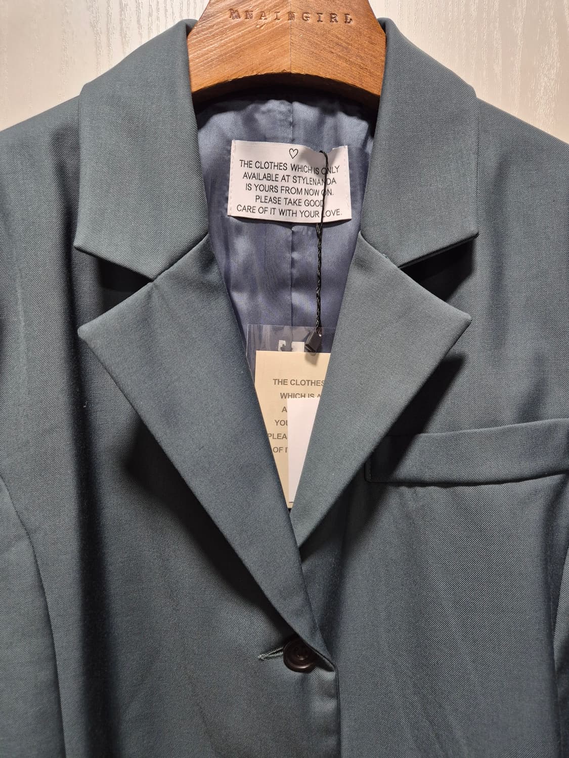 (타임세일)(새상품)스타일난다 크롭 자켓 청록카키 상품이미지2